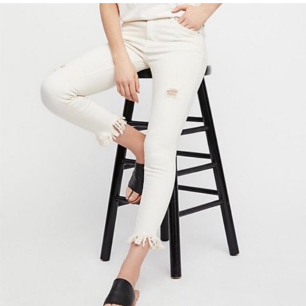 Free People white cropped jean